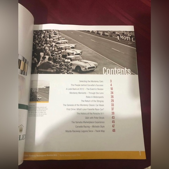 2013 Rolex Monterey Motorsports Reunion Program Book - Picture 2 of 5